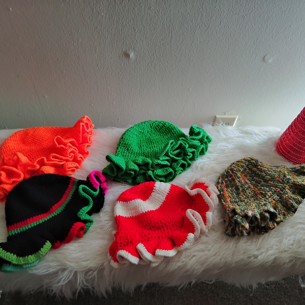 Colorful Ruffled Knit Hats - Picture 3 of 3